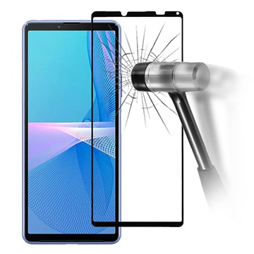 Full Cover Sony Xperia 10 III, Xperia 10 III Lite Screenprotector van gehard glas - Zwart