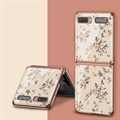 GKK Bloemenpatroon Samsung Galaxy Z Flip Case - Beige