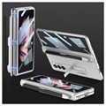 GKK Magnetische Vouw Samsung Galaxy Z Fold3 5G Hybride Hoesje met Pensleuf - Zilver