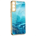 GKK Geschilderd Gehard Glas Samsung Galaxy S22 5G Case - Blauwe Oceaan