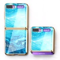 GKK Geschilderd Gehard Glas Samsung Galaxy Z Flip Case - Blauw Zeewater