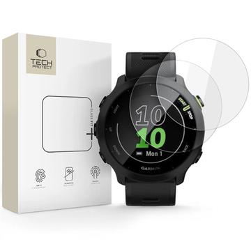 Garmin Forerunner 55 Tech-Protect Glass Fit+ Glazen Screenprotector - 2 st. - Doorzichtig