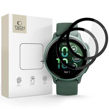 Garmin Vivoactive 6 Tech-Protect Glas Flex+ Hybride Schermbeschermer - 2 stuks. - Zwarte rand