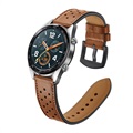 Huawei Watch GT geperforeerde lederen band - bruin
