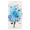 Glam Series Samsung Galaxy A03 Core Wallet Hoesje - Bloeiende Boom / Blauw