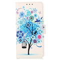 Glam Series OnePlus Nord CE 2 5G Portemonnee Hoesje - Bloeiende Boom / Blauw