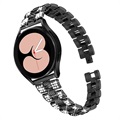 Samsung Galaxy Watch4/Watch4 Classic Glam roestvrijstalen band - zwart