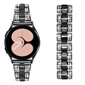 Samsung Galaxy Watch4/Watch4 Classic Glam roestvrijstalen band - zwart