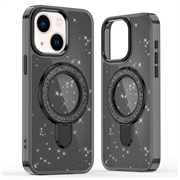 iPhone 15 Glitter Hybride Hoesje met Kickstand - MagSafe compatibel