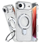 iPhone Air Glitter Hybride Hoesje met Kickstand - MagSafe-compatibel - Doorzichtig