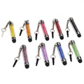Glitter mini capacitieve styluspen met 3,5 mm plug - 9 stuks