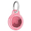 Glitterpoeder Apple AirTag-hoesje met sleutelhanger - roze