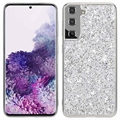 Samsung Galaxy S21 FE 5G Glitter Series Hybrid Case - Zilver