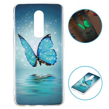 Luminous OnePlus 6 TPU Case - Blauwe Vlinder