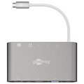Goobay Alles-in-1 USB-C Multipoort Adapter - HDMI, MiniDP, 3 x USB 3.0