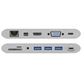 Goobay Alles-in-1 USB-C Multipoort Adapter - HDMI, MiniDP, 3 x USB 3.0