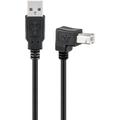 Goobay haakse USB-kabel - A male/B male - 0,5m - Zwart