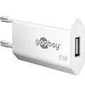 Goobay Compacte USB-A Wandoplader - 5W - Wit