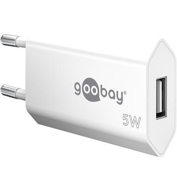 Goobay Compacte USB-A Wandoplader - 5W - Wit