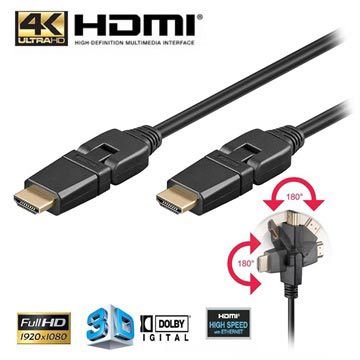 Goobay High Speed HDMI Kabel met Ethernet - Draaibaar