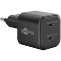 Goobay Nano GaN Dual USB-C PD Snellader 35W - Zwart
