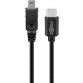 Goobay USB-C naar Mini USB-B Kabel - 0,5m, USB 2.0 - Zwart