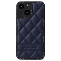 Good Luck Rhombic Grid iPhone 14 Plus Hybrid Case - Blauw