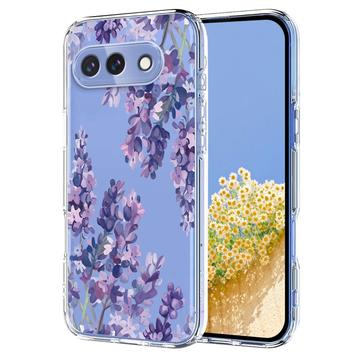 Google Pixel 10a TPU-hoesje met bloemenpatroon - Blauweregen