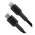 Green Cell Power Stream Gevlochten USB-C / Lightning Kabel - 1m - Zwart