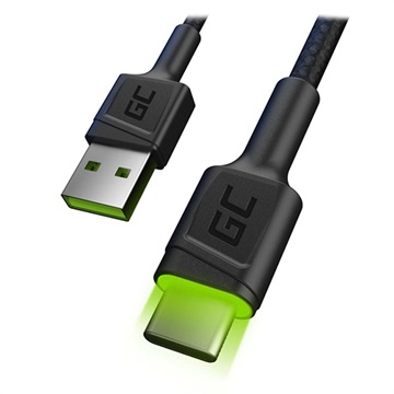 Green Cell Ray Fast USB-C Kabel met LED Licht - 1.2m