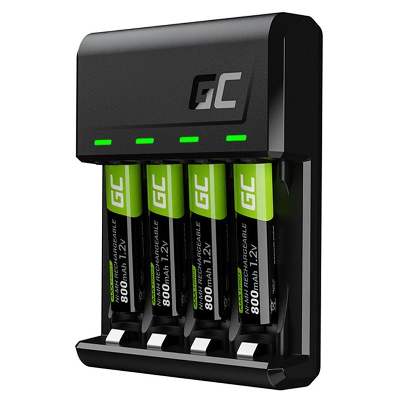Green Cell VitalCharger batterijlader 4x oplaadbare batterijen