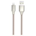 GreyLime Gevlochten USB-A / Lightning-kabel - MFi gecertificeerd - 2m - Beige
