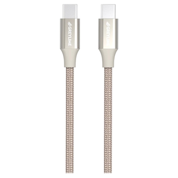 GreyLime Gevlochten USB-C / USB-C Kabel - 2m - Beige