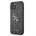 Guess 4G Big Metal Logo iPhone 13 Hybrid Case - Zwart