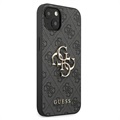 Guess 4G Big Metal Logo iPhone 13 Hybrid Case - Zwart
