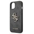 Guess 4G Big Metal Logo iPhone 13 Hybrid Case - Zwart