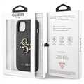 Guess 4G Big Metal Logo iPhone 13 Hybrid Case - Zwart