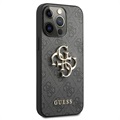 Guess 4G Big Metal Logo iPhone 13 Pro Max Hybrid Case - Zwart