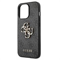 Guess 4G Big Metal Logo iPhone 13 Pro Max Hybrid Case - Zwart