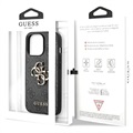 Guess 4G Big Metal Logo iPhone 13 Pro Max Hybrid Case - Zwart