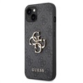 Guess 4G Big Metal Logo iPhone 14 Hybrid Case - Zwart