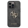 Guess 4G Big Metal Logo iPhone 14 Pro Max Hybrid Case - Zwart