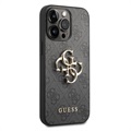 Guess 4G Big Metal Logo iPhone 14 Pro Max Hybrid Case - Zwart