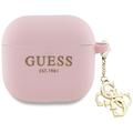AirPods 4 Guess 4G Charm Siliconen Hoesje - Roze