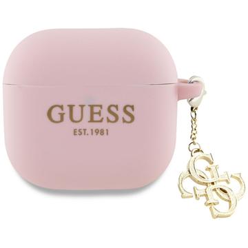 AirPods 4 Guess 4G Charm Siliconen Hoesje - Roze