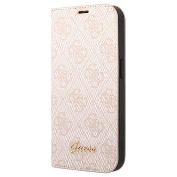 Guess 4G Metaal Goud Logo Samsung Galaxy S22 Ultra 5G Flip Case - Grijs