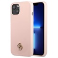 Guess 4G Metalen Logo iPhone 13 Mini Siliconen Hoesje - Roze