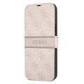 Guess 4G Printed Stripe iPhone 13 Flip Cover - Roze