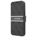 Guess 4G Printed Stripe iPhone 13 Pro Flip Case - Grijs