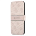 Guess 4G Printed Stripe iPhone 13 Pro Max Flip Cover - Roze